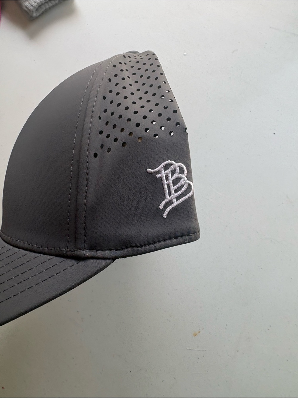 Branded Bills Gray Performance Hat Perforated Snapback Baseball Cap B Logo